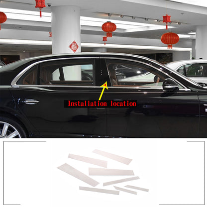 Silver Pillar Posts Cover Door Trim Window Decal For Bentley Flying Spur 13-19 1