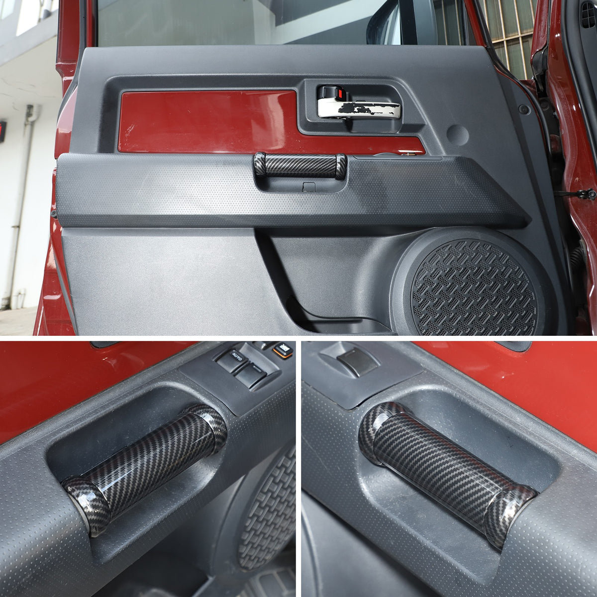 Carbon Fiber ABS Inner Door Handle Cover Trim For Toyota FJ Cruiser 2007-2021 1