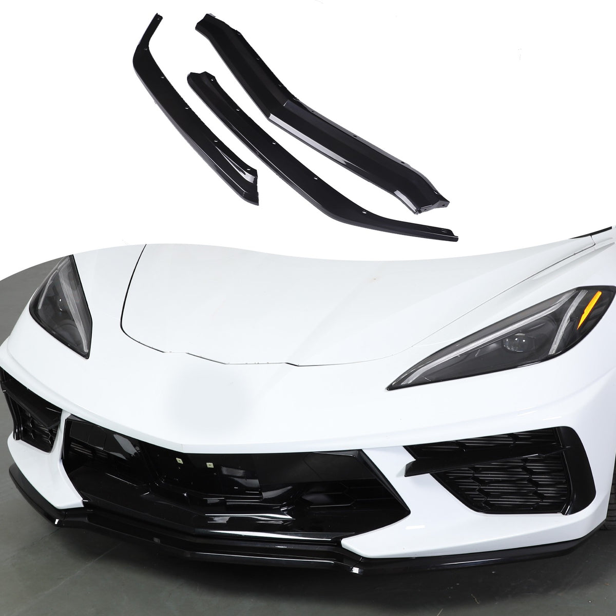 Replacement Black Front Bumper Lip Kit Splitter Exterior For Corvette C8 20+ US 19