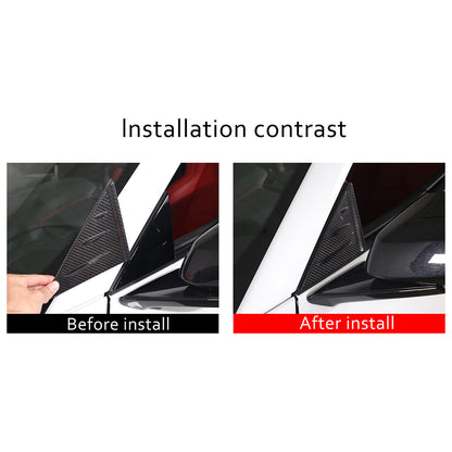 Real Carbon Window Triangle Cover Trim For Corvette C8 Stingray Z06 Z51 Exterior 5