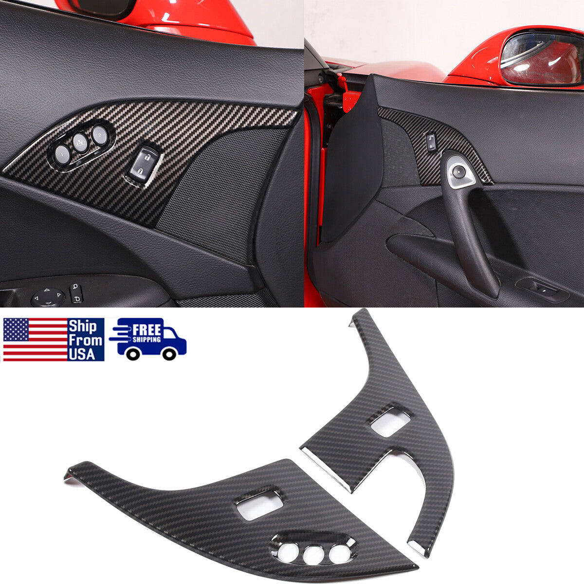 ABS Carbon Fiber Full Interior Trim Cover Set Kit For Corvette C6 2005-13 US 20