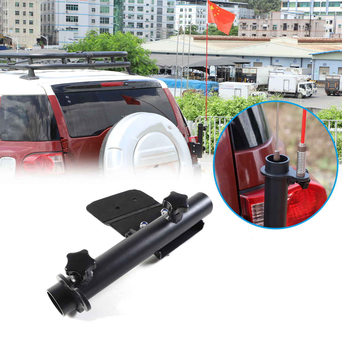 Right Tailgate flagpole Antenna Bracket Holder Mount For Toyota FJ Cruiser 07-21 22