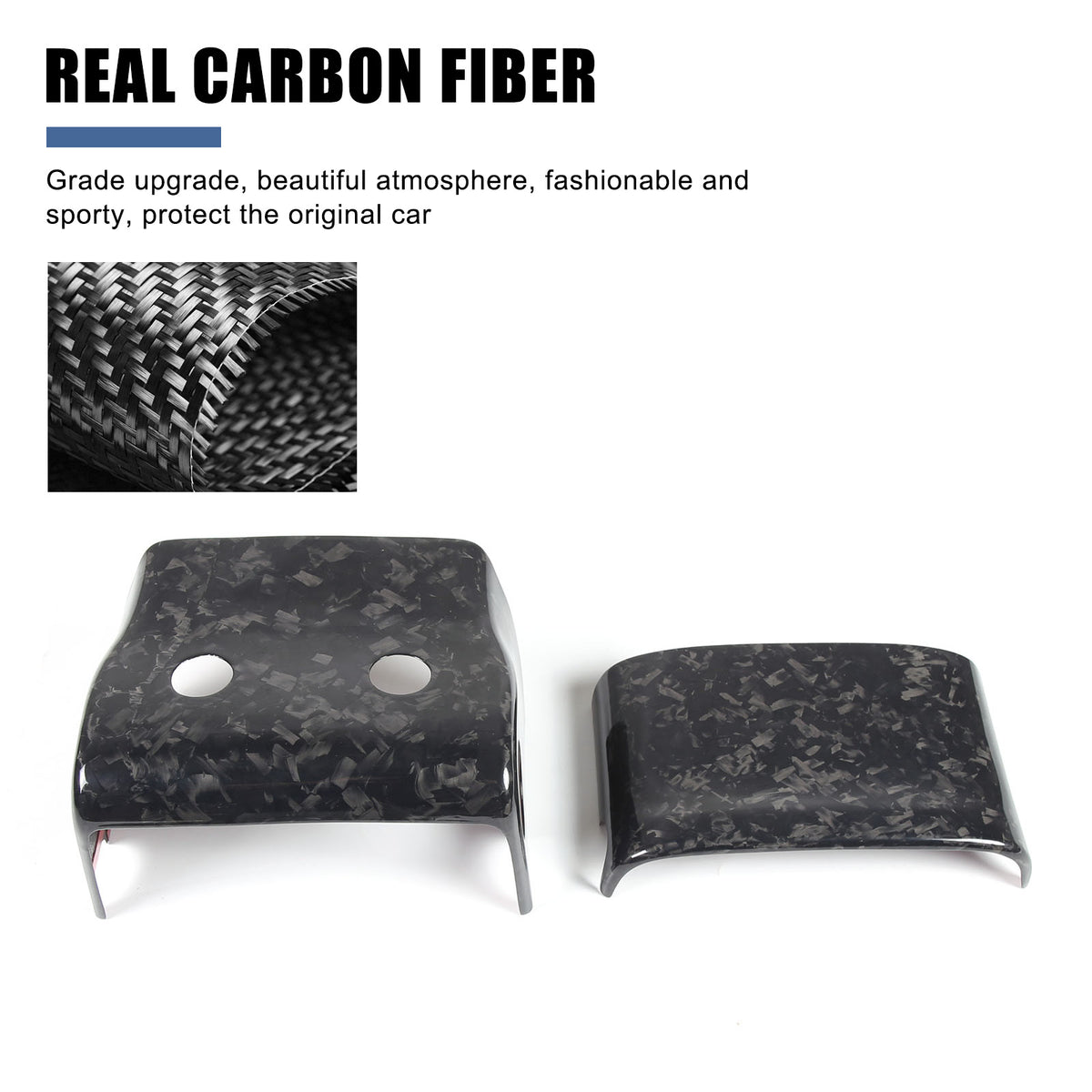 Forged Carbon fiber Steering Wheel Base Trim Cover For Jaguar F-TYPE 2013-2024 4