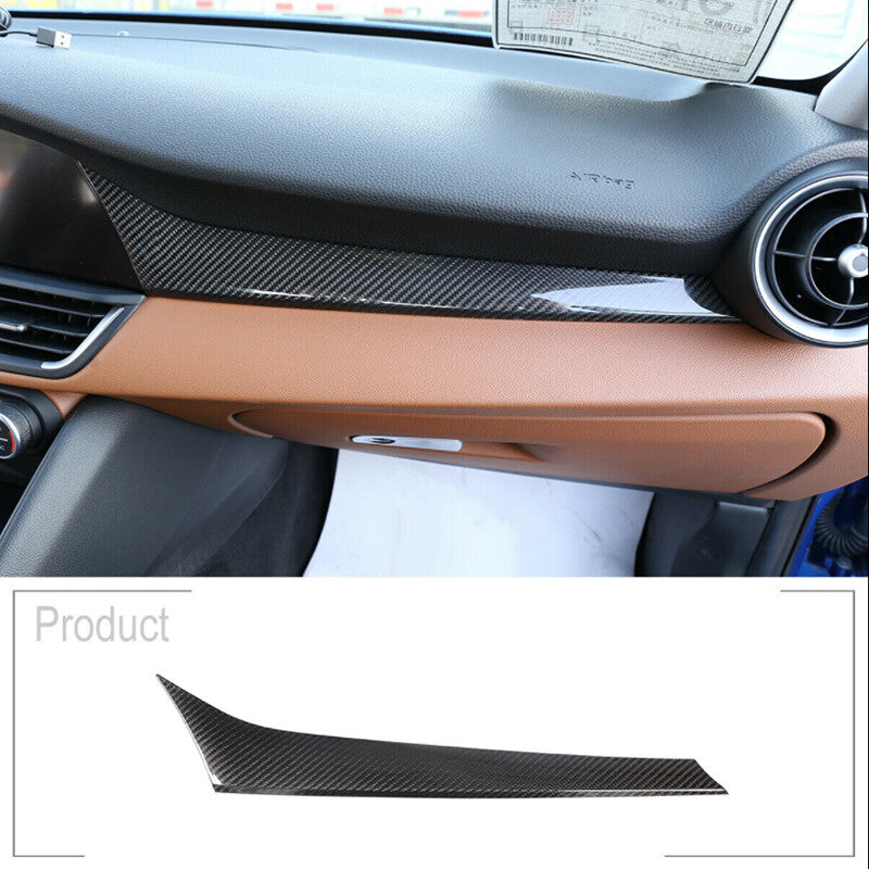 Real Carbon Fiber Dashboard Console Center Panel Trim For Alfa Romeo Giulia 1