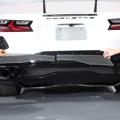 Stainless Steel Silver Rear Bumper Vent Cover Trim For Corvette C8 2020-2025 9