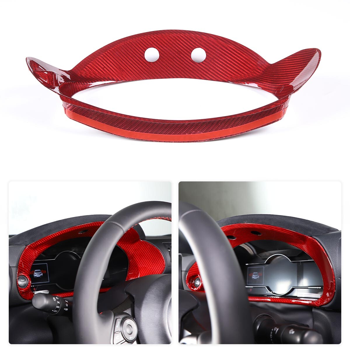 Red Carbon Fiber Dashboard Box Cover Bezel Trim For Toyot Subaru BRZ 2022-23 1