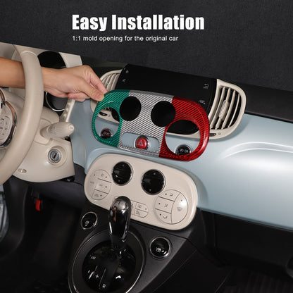 Tri-Color AC Control Switch Bezel Trim For Fiat 500 312 2016+ 9