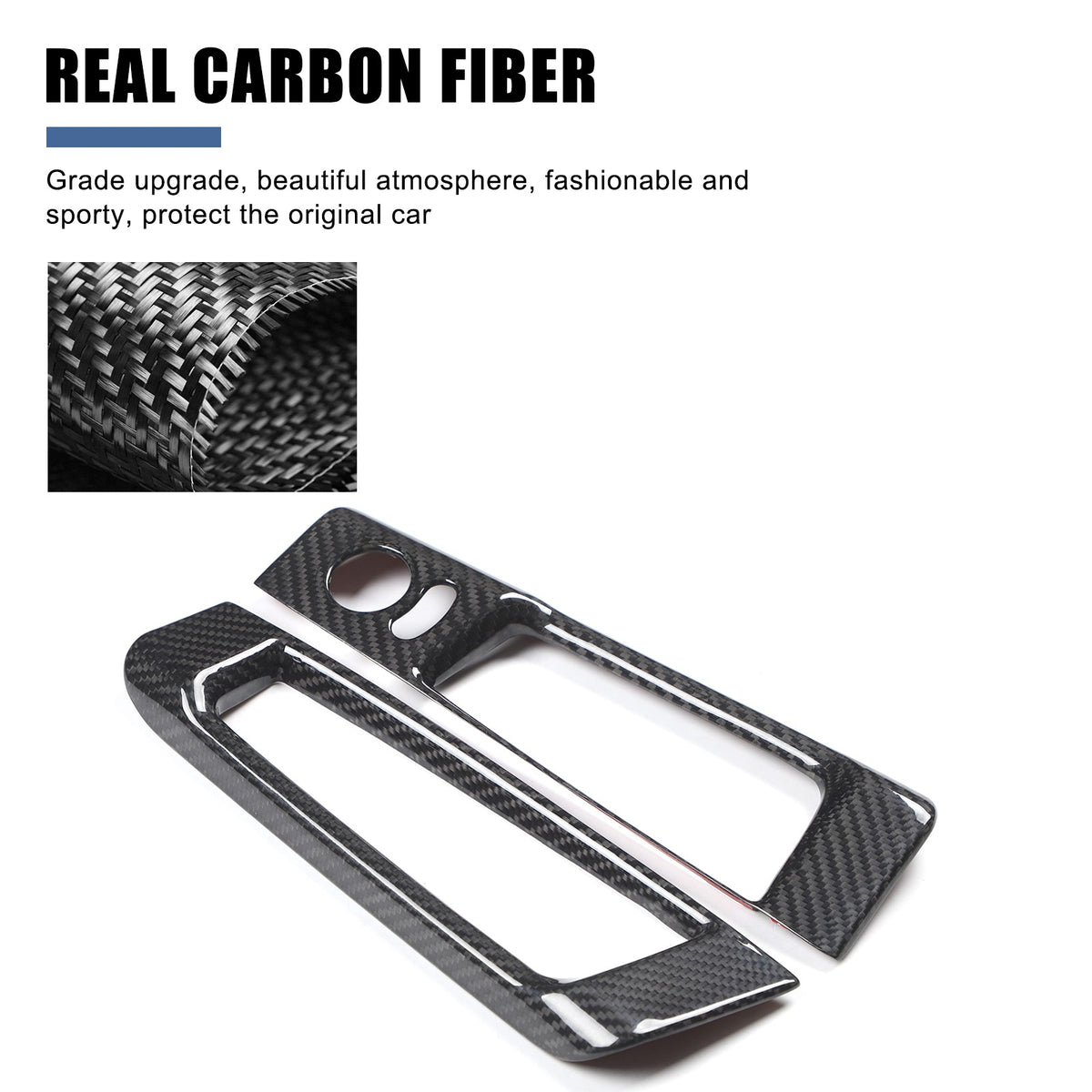 Real Carbon Fiber Mirror Adjustment Panel Trim For Fiat 500 312 2010-2022 4