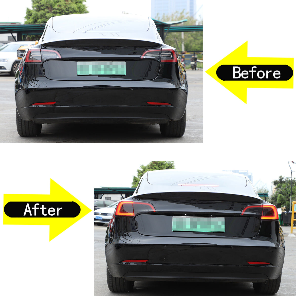 Smoked Headlight & Taillight Cover Trim For Tesla Model 3 2017-22 Model Y 21-24 17