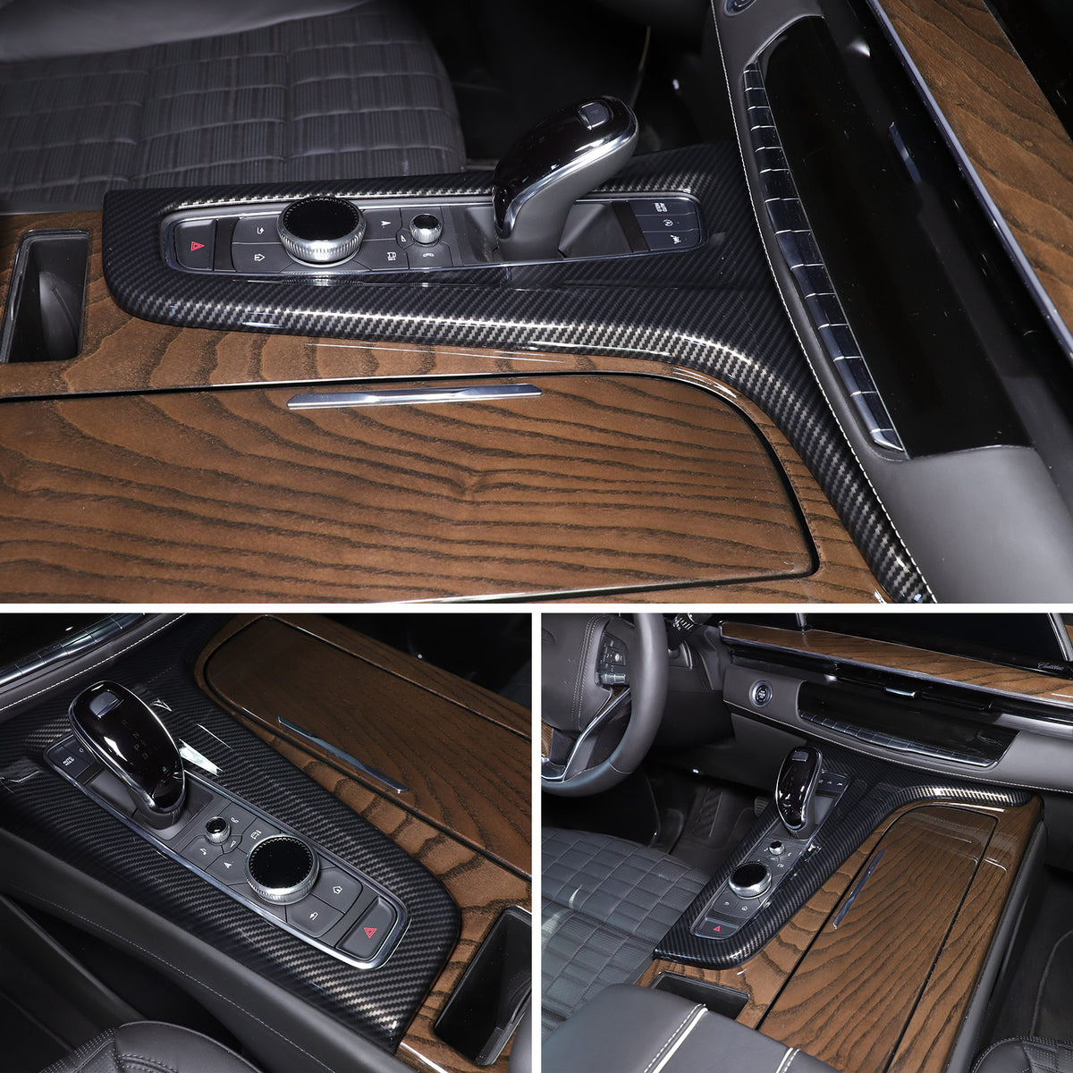 Carbon Fiber ABS Center Control Gear Trim Panel For Cadillac Escalade 21-23 US 23