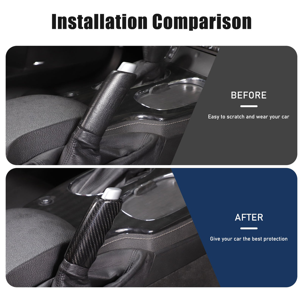 Real Dry Carbon Fiber Handbrake Lever Cover Trim For Corvette C6 2005-2013 21