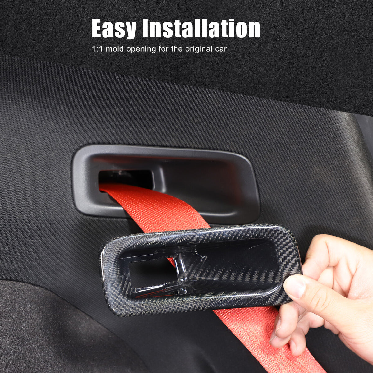 Real Carbon Fiber Seat Safety Belt Button Cover Frame Trim For Corvette C8 20-26 18