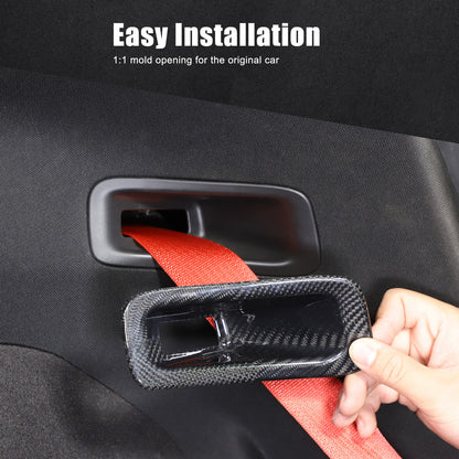 Real Carbon Fiber Seat Safety Belt Button Cover Frame Trim For Corvette C8 20-26 18