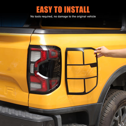 Matte Black ABS Tail Light Frame Trim For Ford Ranger T9 2023+ US 9