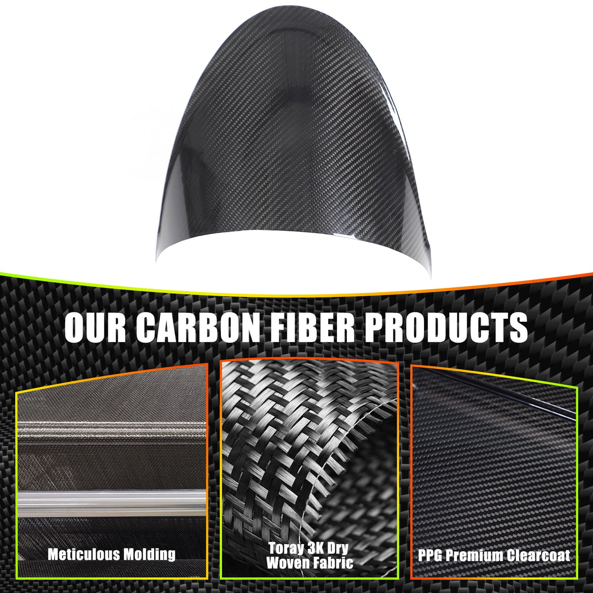 Real Carbon Fiber Dashboard Instrument Upper Trim For Fiat 500 312 2007-15 5