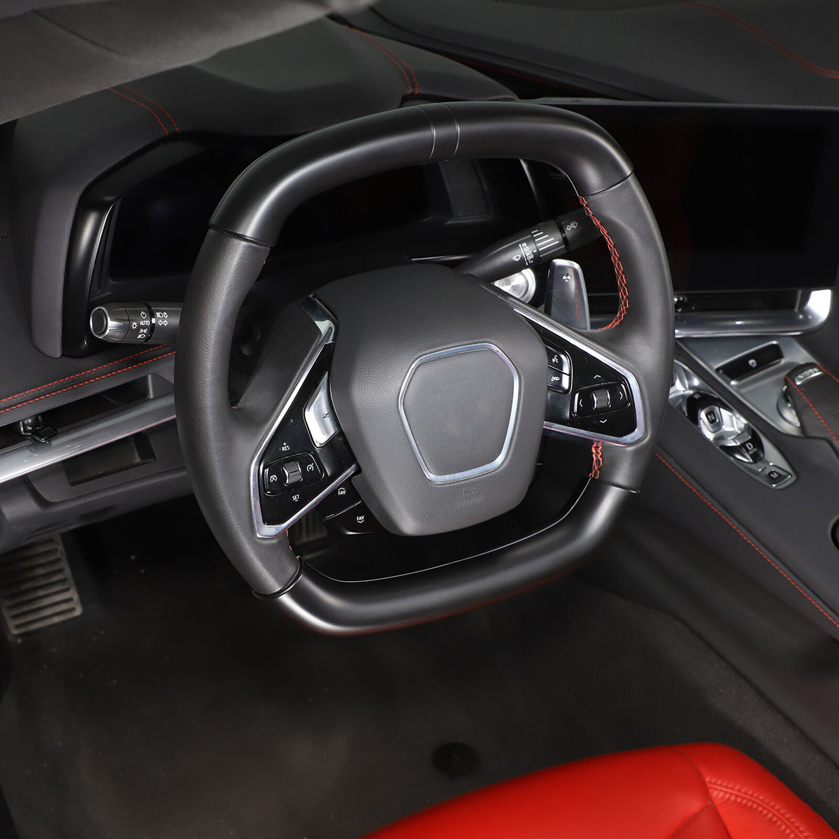 Matte Black ABS Full Interior Set Cover Trim Kit For Corvette C8 2020-25 - Styles 26-28 10