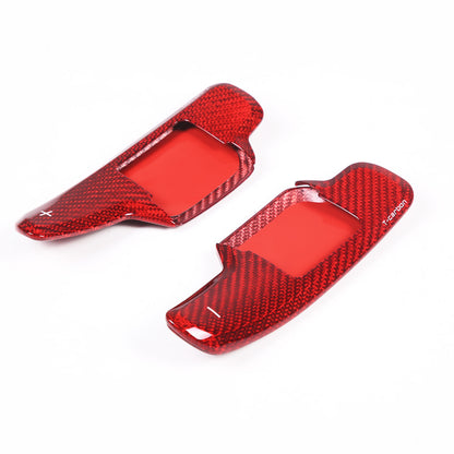 Red Real Carbon Fiber Gear Shift Paddles Paddle Shifters For Corvette C8 2020-26 19