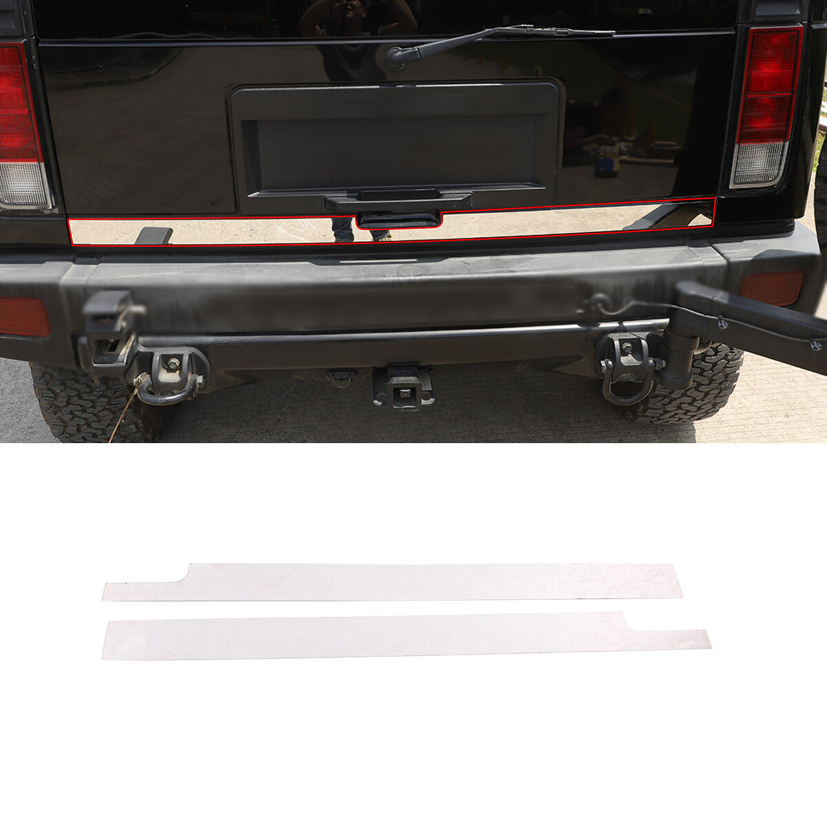 Stainless Steel Tailgate Accent Trim 1 Pc Set For Hummer H2 2003-2009 US 5