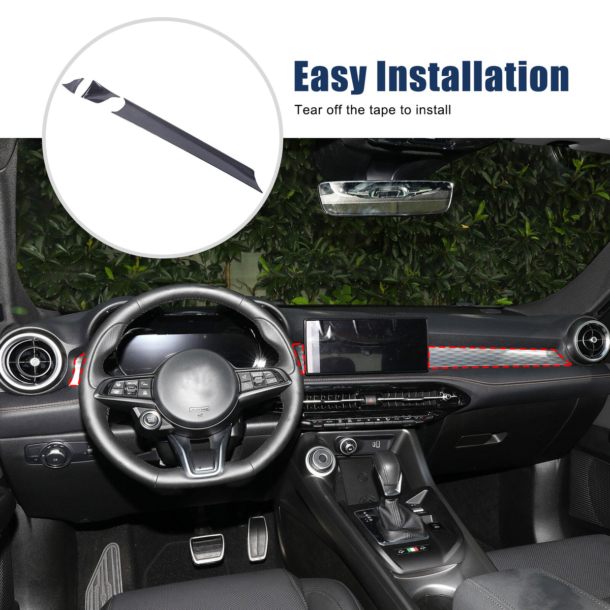 Real Carbon fiber Interior Dashboard Cover trim Strip for Alfa Romeo Tonali 22+ 13