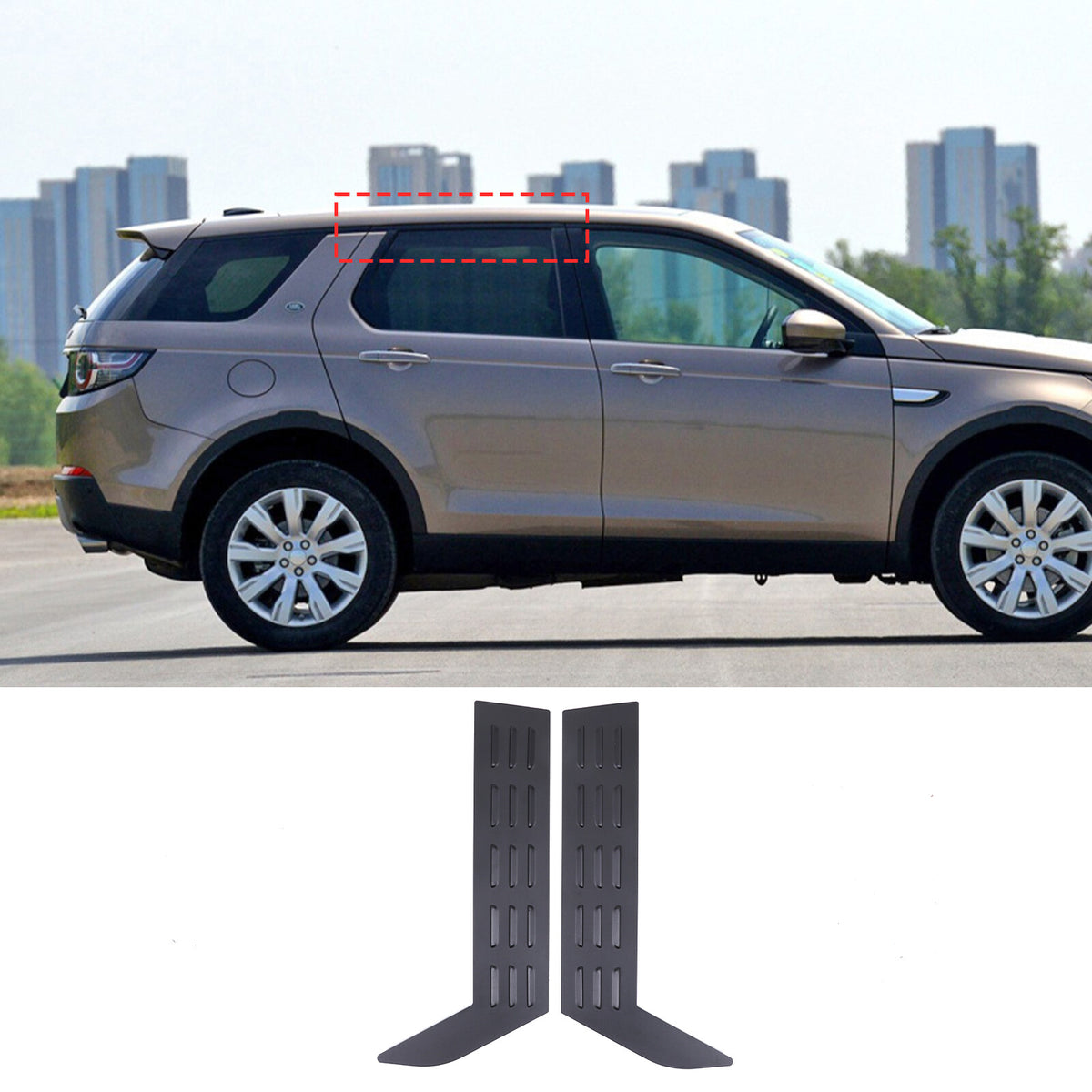 Rear Door Window Louver Air Vent Panel Trim Cover For LR Discovery Sport 2015-25 1