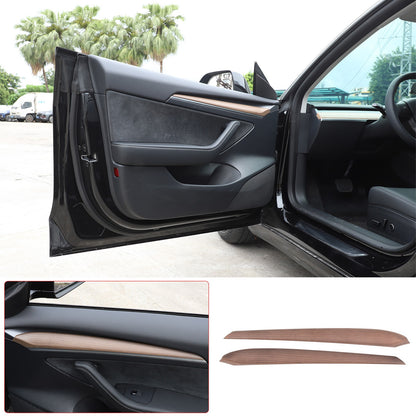 Pear Wood Grain ABS Interior Door Panel Trim For Tesla Model 3/Y 2021-2022 16