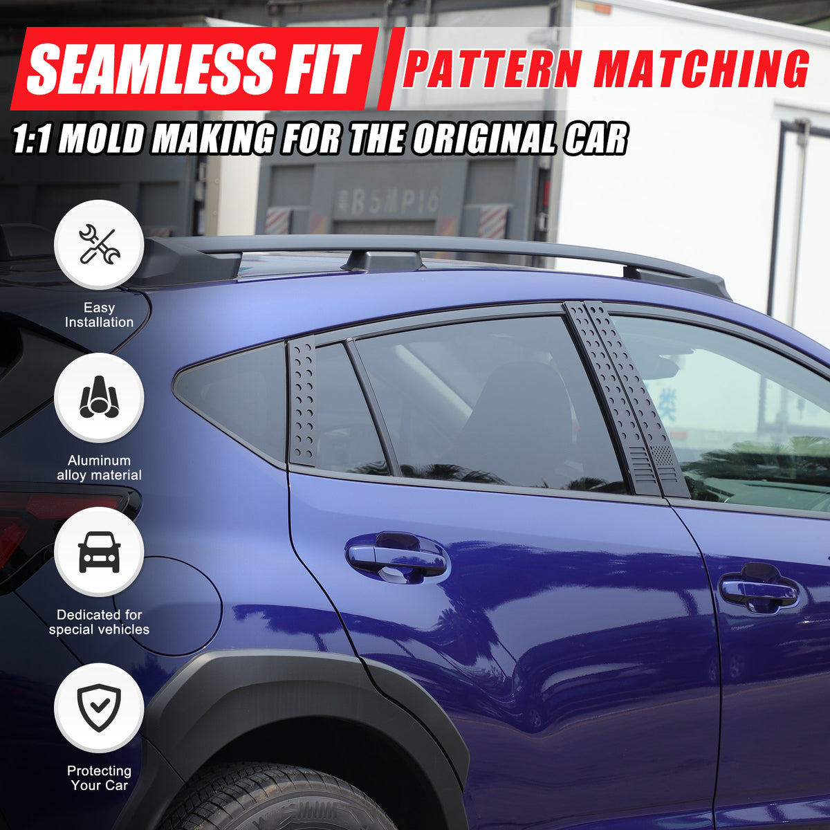 US Flag Alloy Window Center Pillar Trim Panel For Subaru Crosstrek 24+ 7