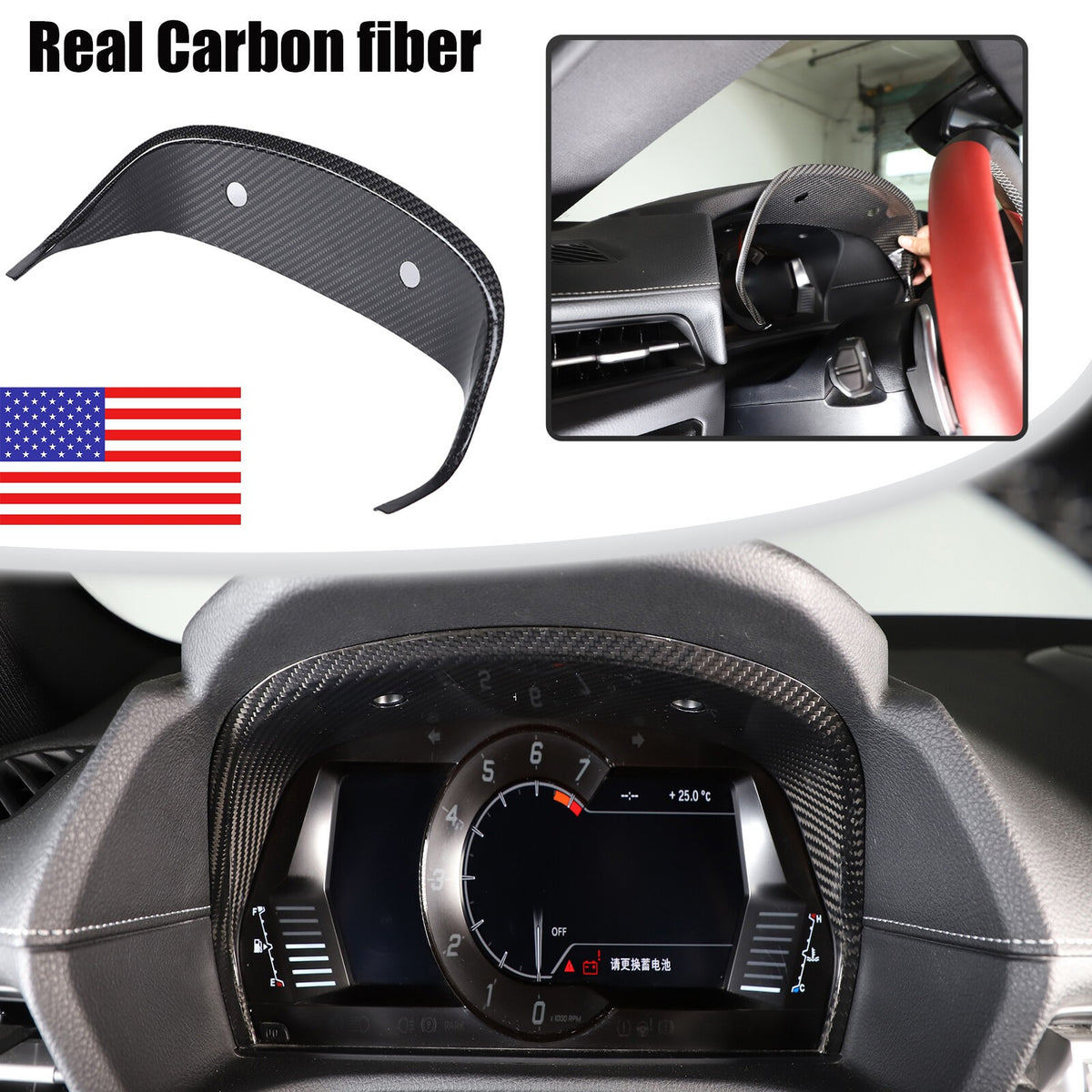 Real Carbon Fiber Dashboard Instrument Cover Trim For Toyota Supra A90 2019-22 1