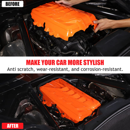 Orange Engine Bay Panel Cover Trim in Edge Blue For Corvette Coupe C8 2020-2026 13