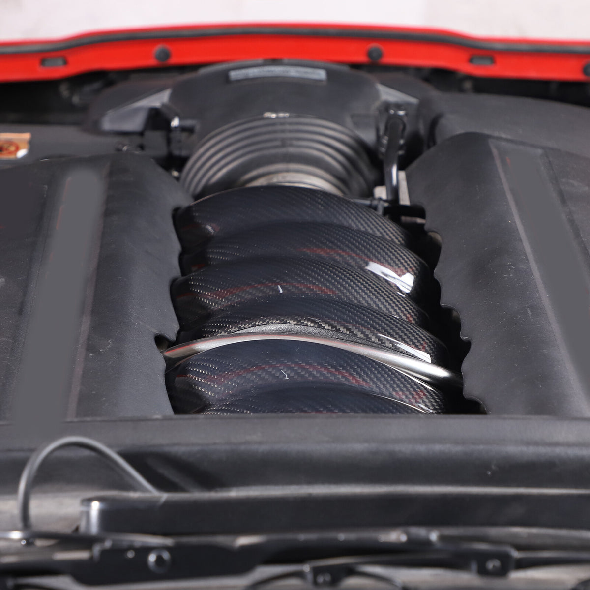 2Pcs Real Dry Carbon Fiber Intake Manifold Cover Engine For Corvette C6 2005-13 6