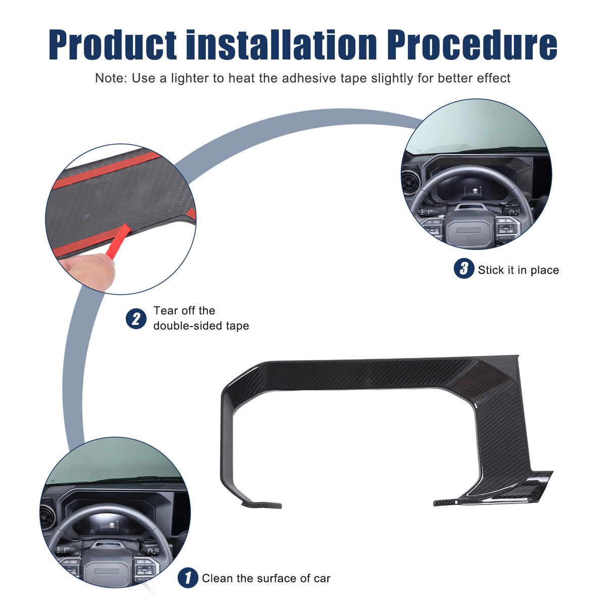 Real Carbon Fiber Dashboard Instrument Trim For Land Cruiser Prado LC250 24+ 23