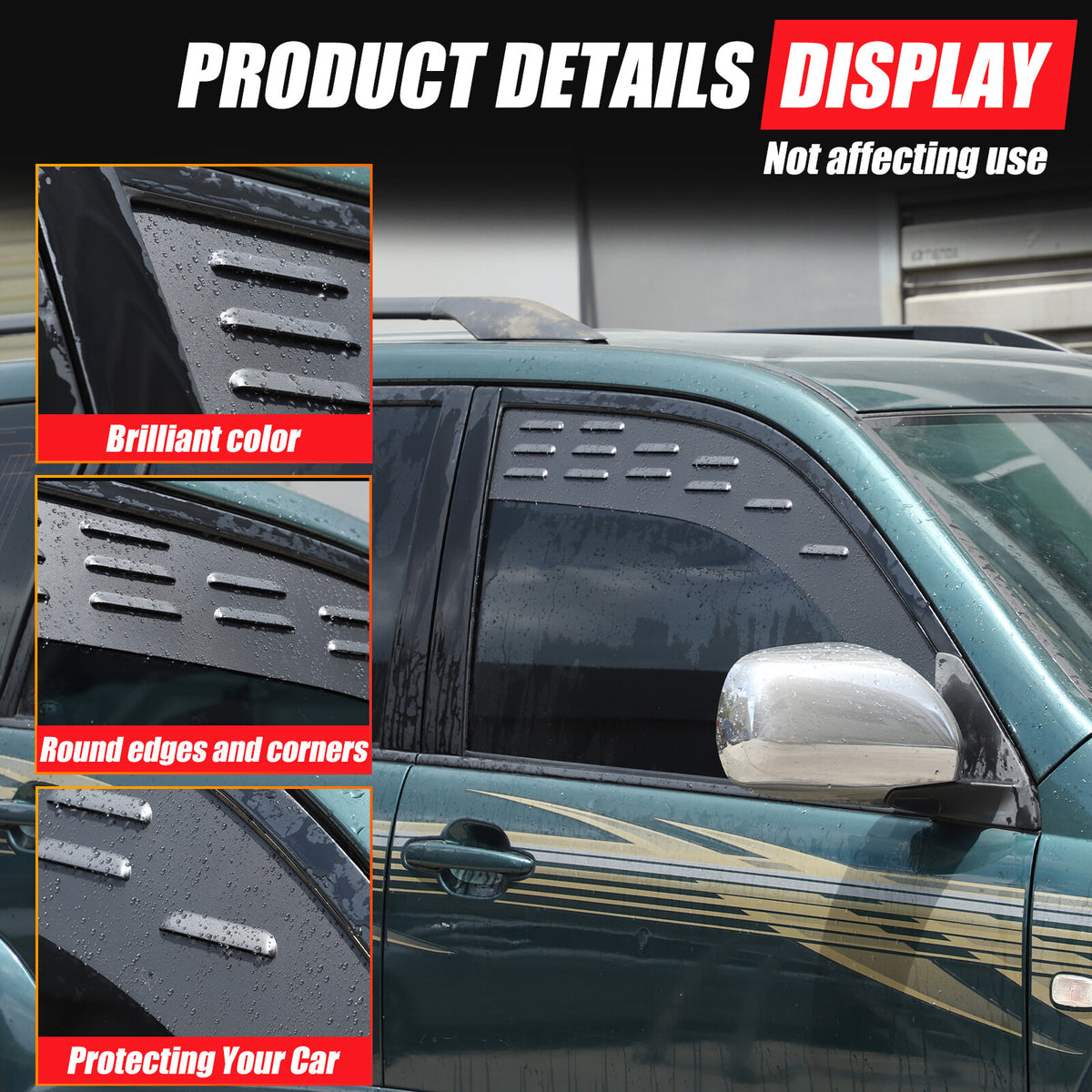 Front Ventilation Window Louver Shutter Trim for Toyota Prado/Lexus GX 03-09 US 8