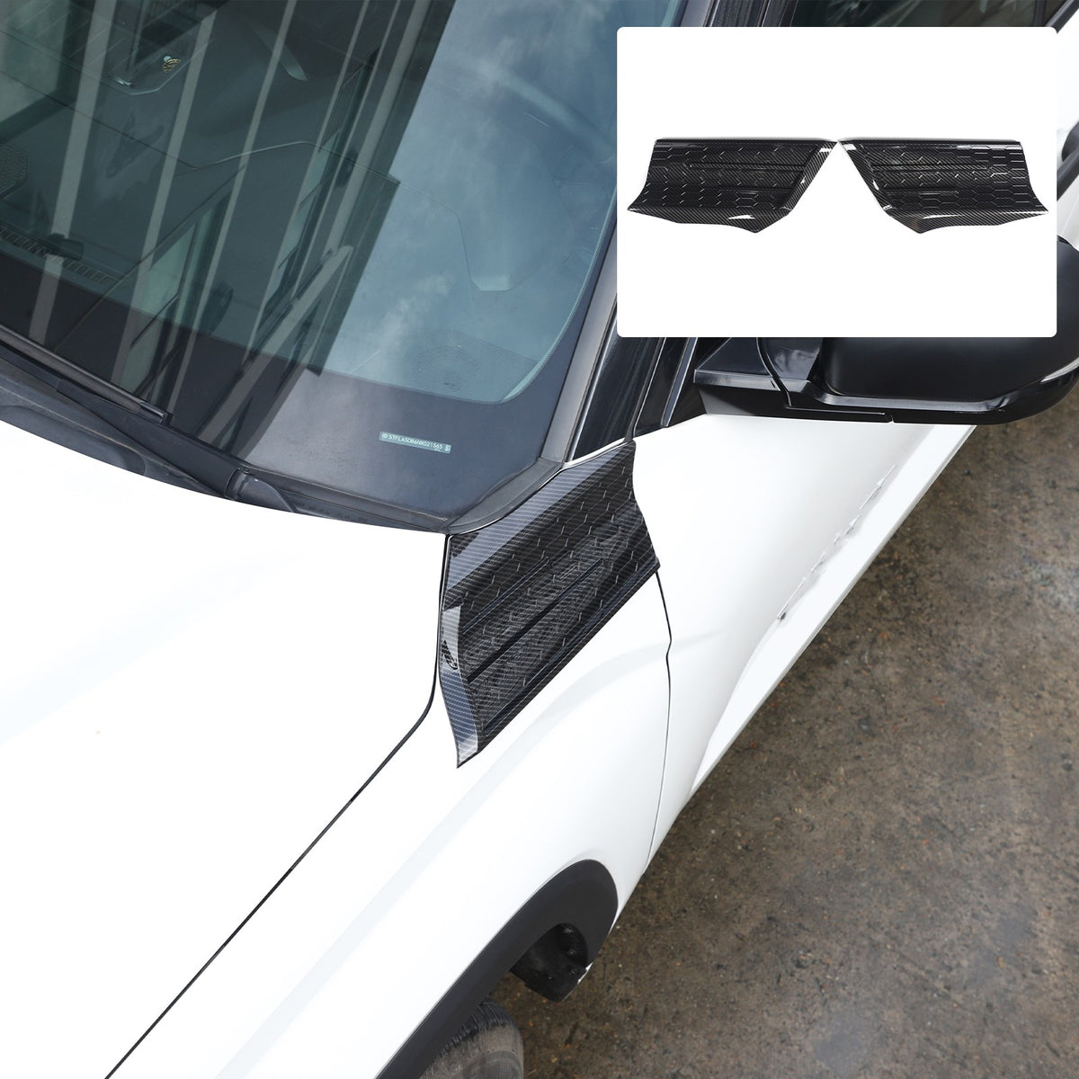 Carbon Fiber Style Fender Upper Decor Cover Trim For Toyota Tundra 2022+ 1