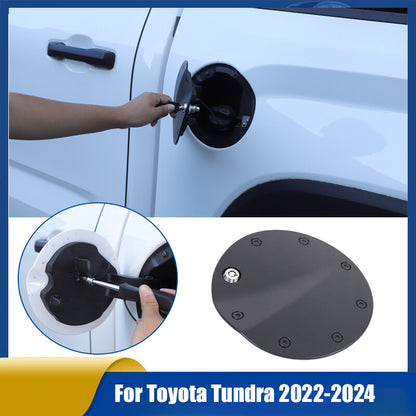 Black Door Fuel Tank Cover W/ Lock Gas Cap Tank Trim For Toyota Tundra 2022-2026 1