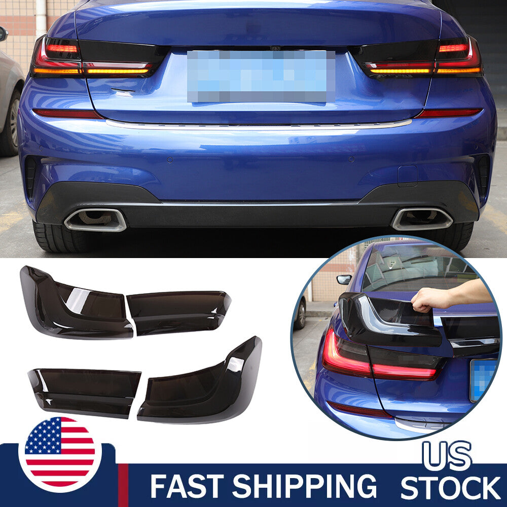 Smoked Tail Light Covers Rear Light Guards Exterior For BMW 3 Series G20 2020-23 1