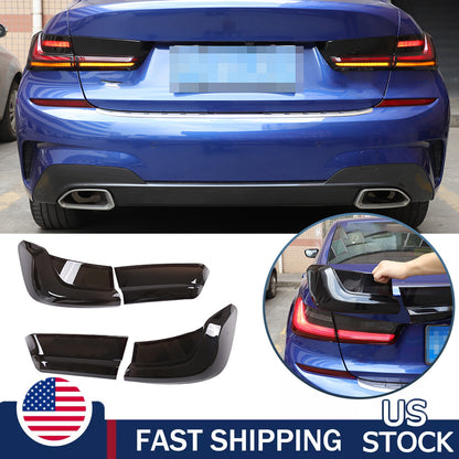 Smoked Tail Light Covers Rear Light Guards Exterior For BMW 3 Series G20 2020-23 1