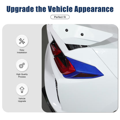 Blue Real Carbon Fiber Rear Tail Light Side Trim For Corvette C8 2020+ 5