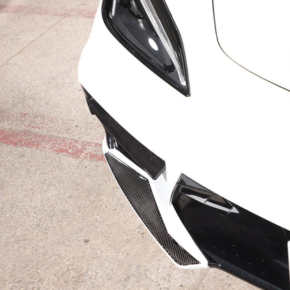 Carbon Fiber Front Bumper Lip shovel Corner Trim Cover For Corvette C8 20-26 US 7