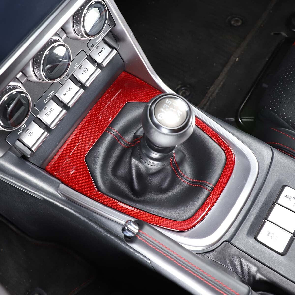 Red Real Carbon Fiber Interior Center Console Trim Set Kit For Subaru BRZ 22+ 180