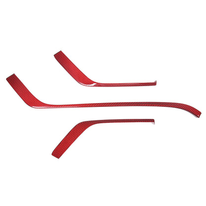 Red Real Carbon Fiber Center Side Instrument Trim For Corvette C8 20-25 US 11