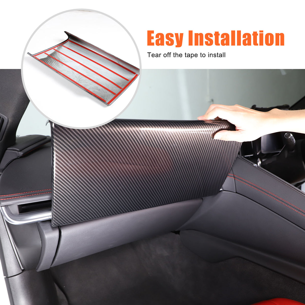 ABS Carbon Fiber Interior Full Cover Trim Kit Set For Corvette C8 2020-2025 9