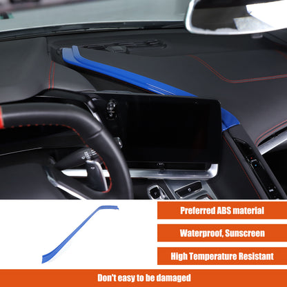 ABS Blue Interior Navigation Screen Rear Trim Cover For Corvette C8 2020-2025 12