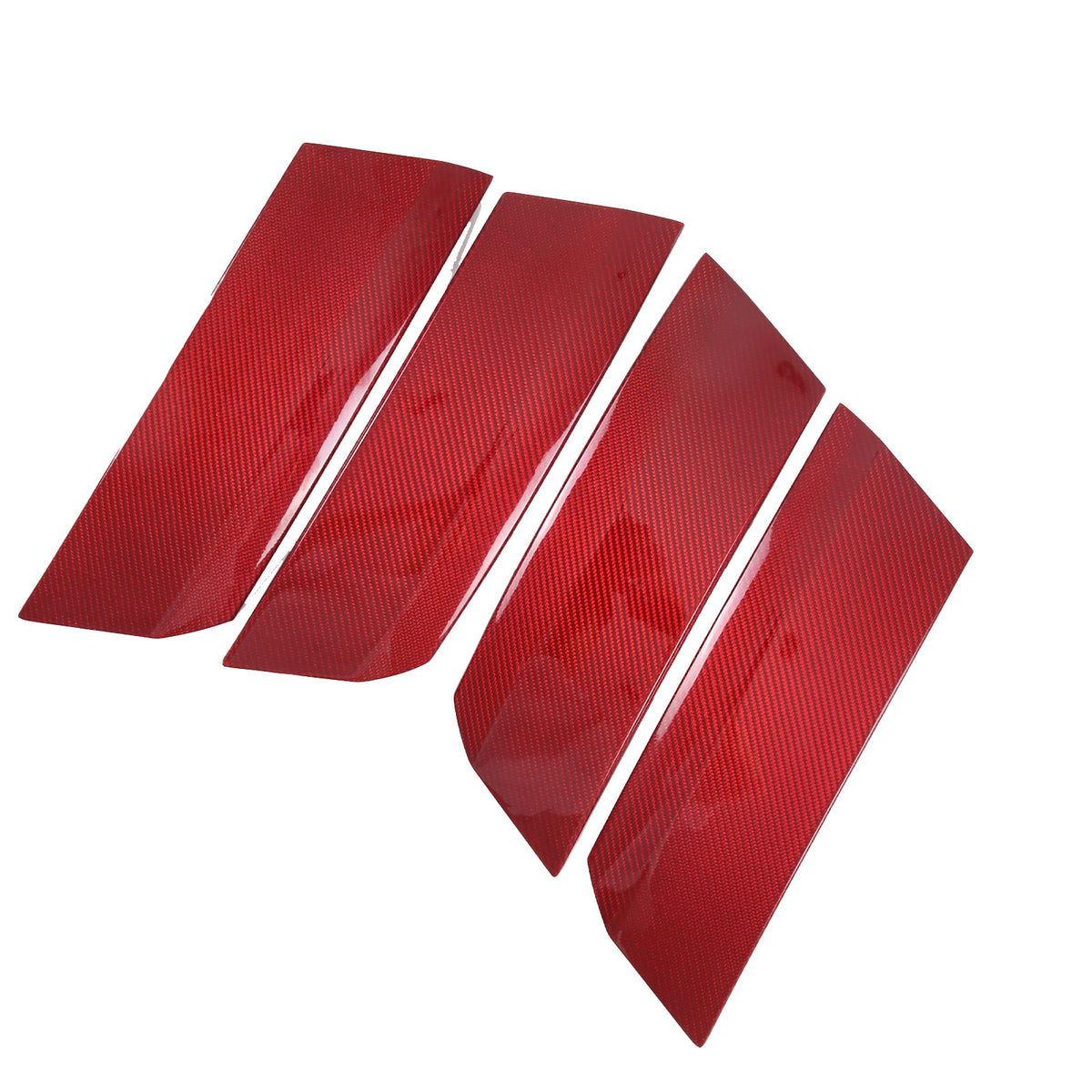 Red Real Carbon Fiber Side Fender Vents Panel Trim Kit For Corvette C6 2005-2013 5
