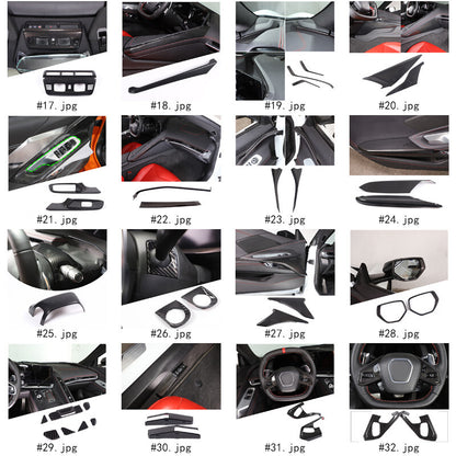 Carbon Fiber ABS Interior Decoration Cover Trim Kit For Corvette C8 2020-2025 - Styles 1-5 3