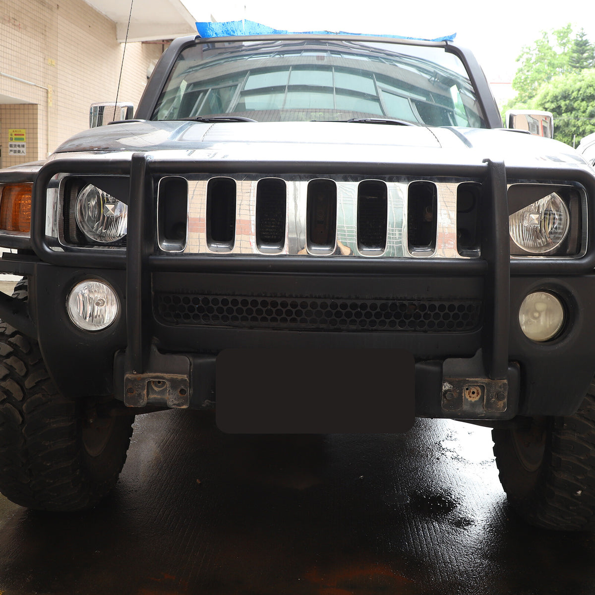 Front Light Headlight Lamp Angry Eyes Trim Cover For Hummer H3 2005-2009 7