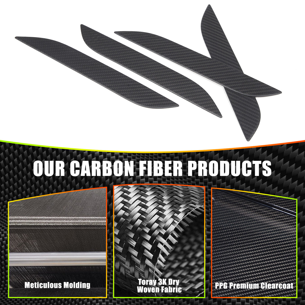 Matte Real Carbon Fiber Side Door Handle Covers For Tesla Model S Plaid 2014+ US 12