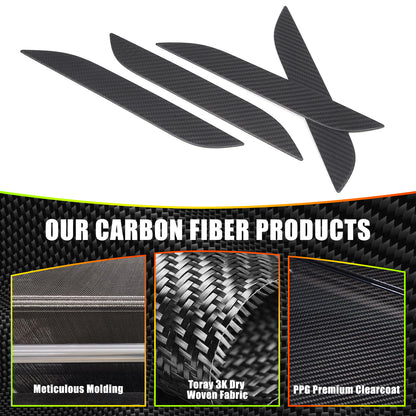 Matte Real Carbon Fiber Side Door Handle Covers For Tesla Model S Plaid 2014+ US 12