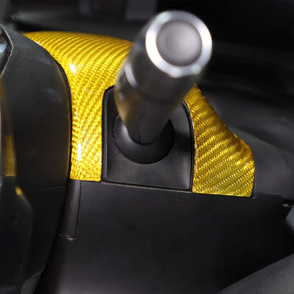Yellow Carbon fiber Steering Wheel Base Trim Cover For Corvette C8 Z06 2020-26 6