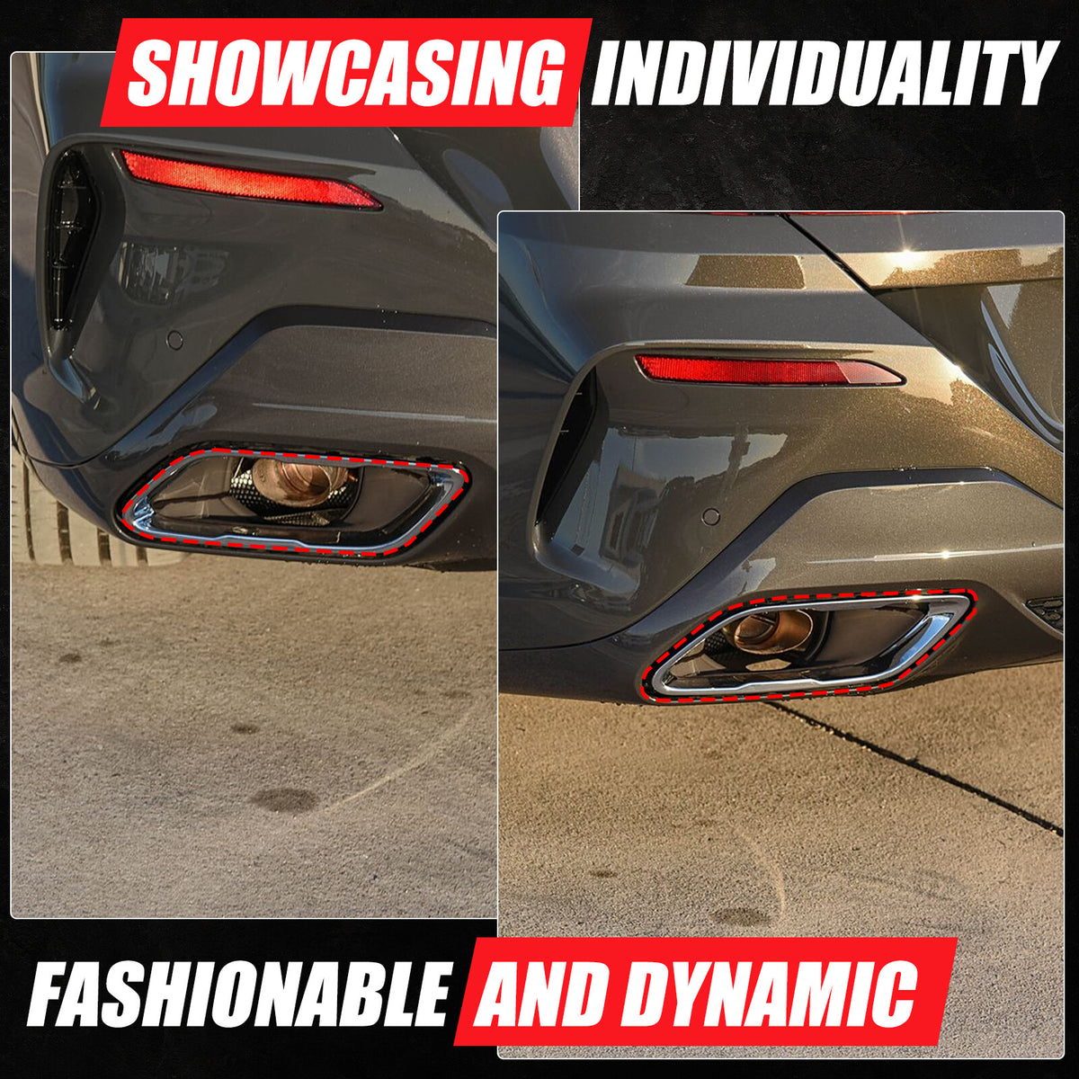 Glossy Black Stainless Rear Exhaust Tip Trim For BMW 8 Series Coupe G14 2019+ 3