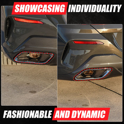 Glossy Black Stainless Rear Exhaust Tip Trim For BMW 8 Series Coupe G14 2019+ 3