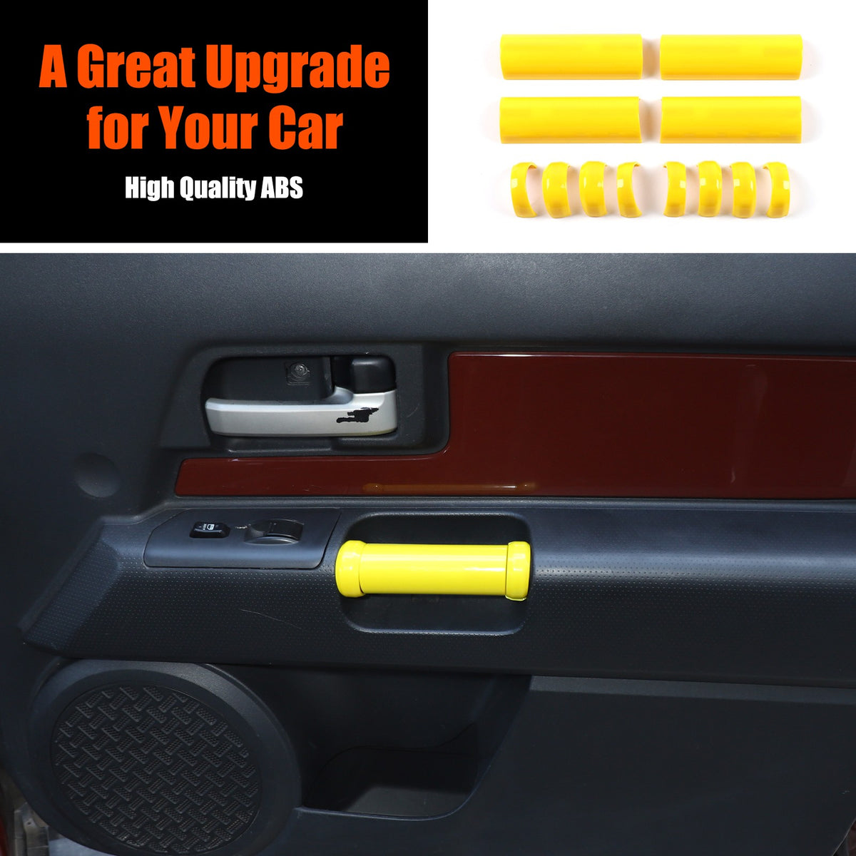 Yellow Interior Door Panel Handle Cover Trim For Toyota FJ Cruiser 2007-2021 US 1